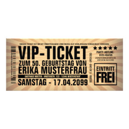 Erstelle deine eigenen Einladungen als VIP-TICKET Reclamekaart