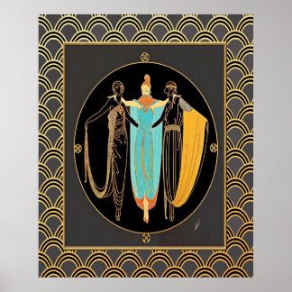 ERTE Art Deco Three-Dames Poster