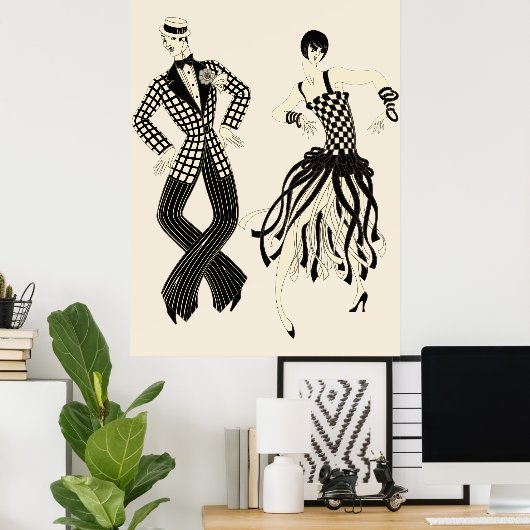Erté - Charleston Paar Poster (Thuiskantoor)