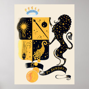 Erté - De dierenriem suite, Leo Poster