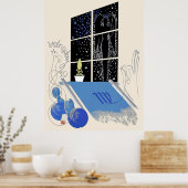 Erté - De dierenriem suite, Maagd Poster (Keuken)