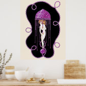 Erté - De edelstenen suite, Amethist, 1969 Poster (Keuken)