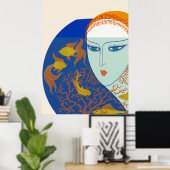 Erté - De jaren twintig herinnerde suite, vissenko Poster (Thuiskantoor)