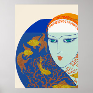 Erté - De jaren twintig herinnerde suite, vissenko Poster