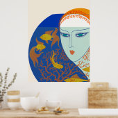 Erté - De jaren twintig herinnerde suite, vissenko Poster (Keuken)