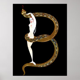 Erté - De letter B uit de Alphabet Suite, 1976 Poster