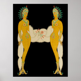 Erté - De letter H uit de Alphabet Suite, 1976 Poster