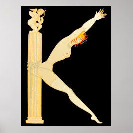 Erté - De letter K uit de Alphabet Suite, 1976 Poster