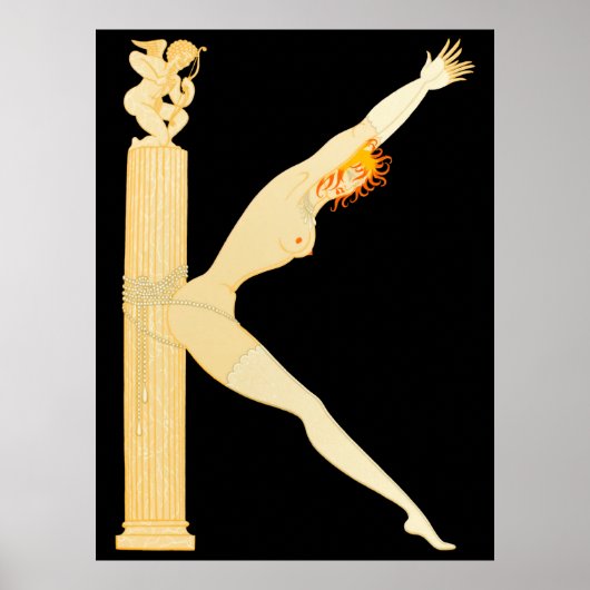 Erté - De letter K uit de Alphabet Suite, 1976 Poster (Voorkant)