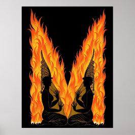 Erté - De letter M uit de Alphabet Suite, 1976 Poster