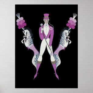 Erté - De letter W uit de Alphabet Suite, 1976 Poster