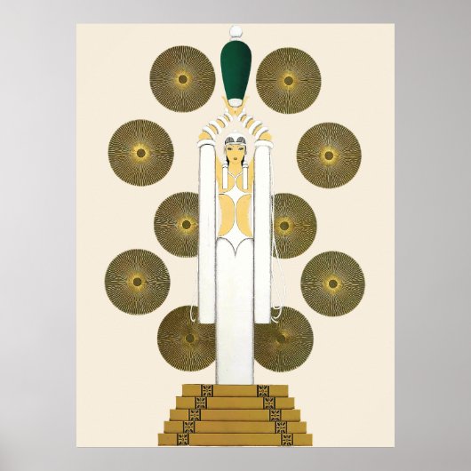 Erté - Emerald vaas Poster (Voorkant)