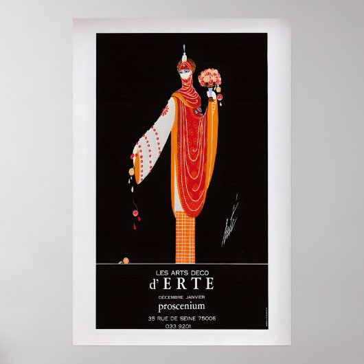 Erté Exhibition Poster Vintage Art Deco Print 1 (Devant)