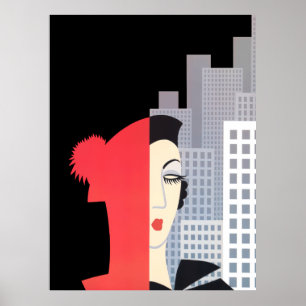 Erté - Figures Dancing [Nachtversie] Poster