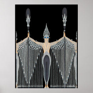 Erté - Les Bijoux de Perle [zwart] Poster