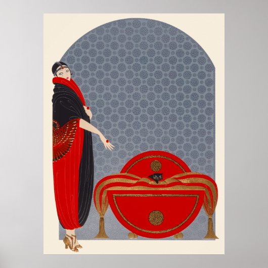 Erté - Smaragdgroene ogen Poster (Voorkant)