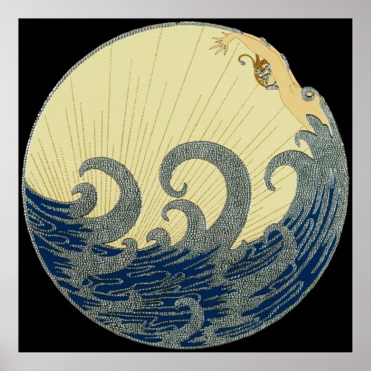 Erté - The Wave [Nachtversie] Poster (Voorkant)