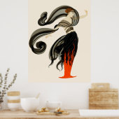 Erté - Vlammen van Liefde Poster (Keuken)