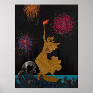 Erté - Vrijheidsbeeld (Nacht) Poster