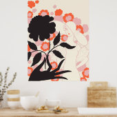 Erté - Zwart Roos Poster (Keuken)