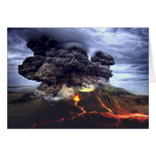 Éruption du volcan sur la montagne