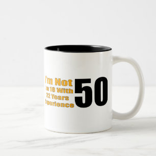 Ervaar 18 jaar oude 50e verjaardag cadeautjes tweekleurige koffiemok
