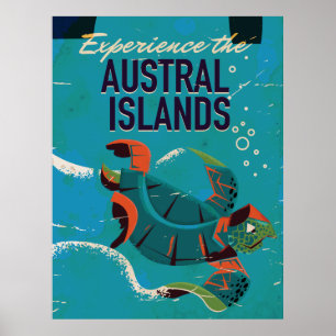 Ervaar de vintage reizen van de Austral-eilanden Poster