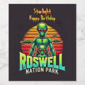 Ervaar het Cosmic Adventure Park van Roswell! Wijn Etiket (Enkel label)