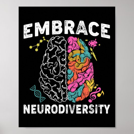 Ervaar neurodiversiteit ADHD-autisme Poster (Voorkant)