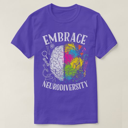 Ervaar neurodiversiteit Brain ADHD Autisme T-shirt (Design voorkant)