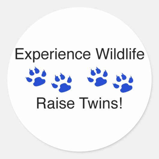 Ervaar Wildlife Raise Twins Ronde Sticker (Voorkant)