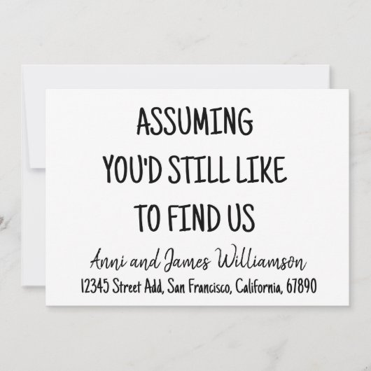 Ervan uitgaande dat je ons nog steeds leuk zou vin aankondiging (Voorkant)