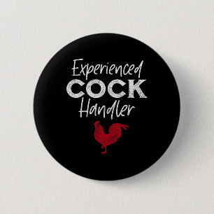 Ervaren Behandelaar Grappige Haan Liefhebber Ronde Button 5,7 Cm