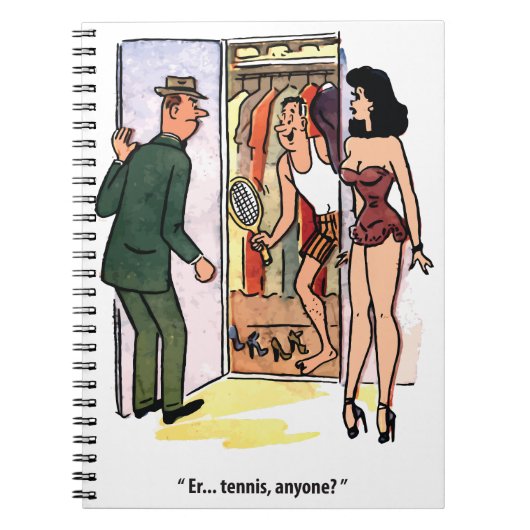 Ervaren tennisser, grappig notitieboek (Voorkant)