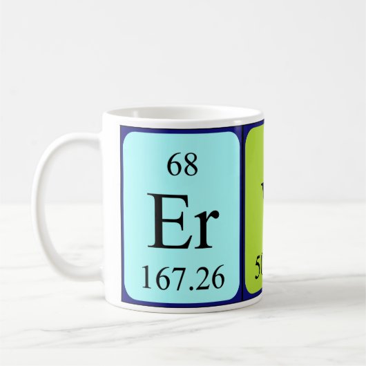 Ervin nom de table périodique mug (Gauche)