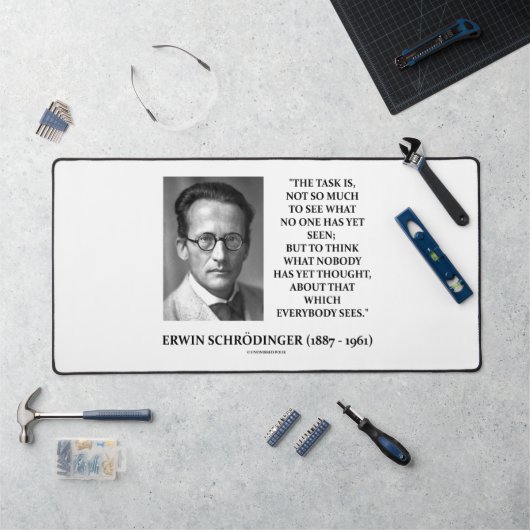 Erwin Schrödinger Task denkt dat nog niemand dacht Bureaumat (Werkstation)