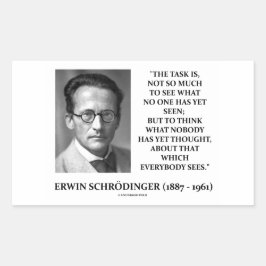 Erwin Schrödinger Task denkt dat nog niemand dacht Rechthoekige Sticker