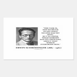 Erwin Schrödinger Task denkt dat nog niemand dacht Rechthoekige Sticker