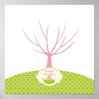Erwt in de Peul Baby Shower Gastengastenboek Boom  Poster