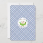 Erwt in de peul baby shower uitnodiging (Jongen) (Achterkant)
