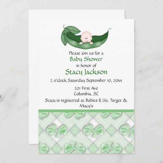 Erwt in de Pod Kaart (Voorkant / Achterkant)