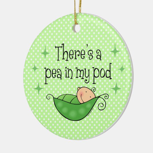 Erwt in mijn pod keramisch ornament (Links)