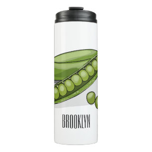 Erwten cartoon illustratie thermosbeker