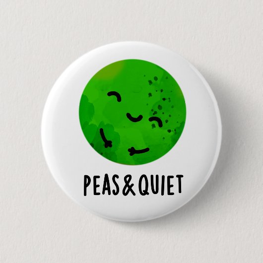 Erwten en stilte Funny Veggie Pea Pun Ronde Button 5,7 Cm (Voorkant)