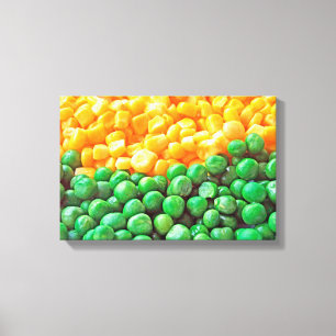 Erwten en suikermaïs canvas afdruk