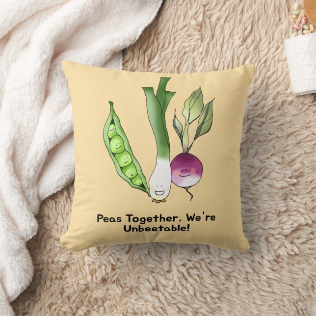 Erwten en Veggie Beste Vrienden Pun Kussen (Deken)