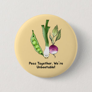 Erwten en Veggie Beste Vrienden Pun Ronde Button 5,7 Cm