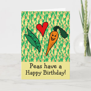Erwten en wortels Schattigee Kinder Happy Birthday Kaart