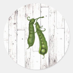 Erwten Erwt Peul Wit Hout Rustieke Baby Shower Ronde Sticker
