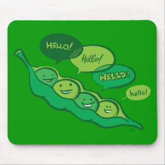 Erwten in een peul (Hallo) Mousepad Muismat